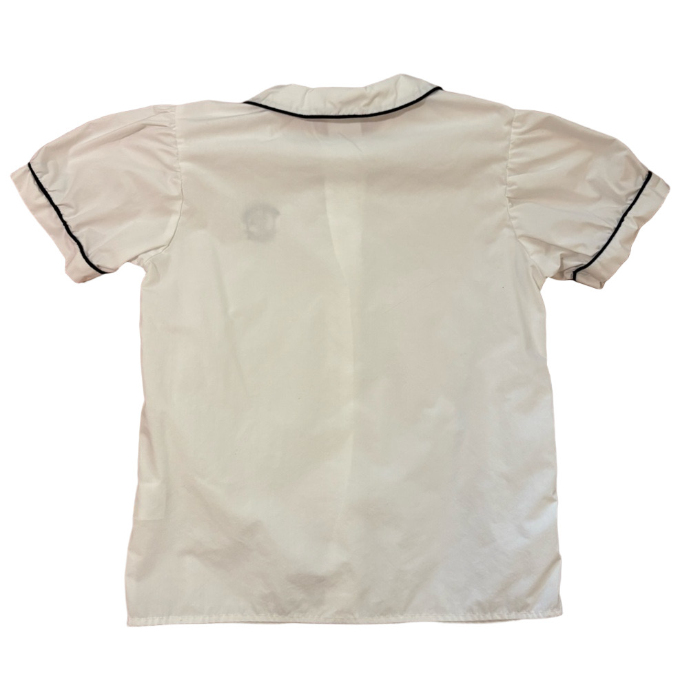 Primrose Schools Classic White Kids Button Up Blouses with Navy Trim - Picture 7 of 11